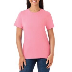 Members Mark Womens T-Shirt Size XL Pink Essential Crewneck Pullover Knit Casual